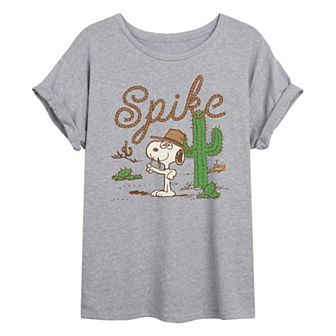 Juniors' Peanuts Spike Oversized Tee