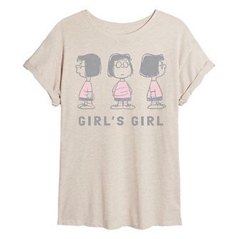 Juniors' Peanuts Marcie Oversized Tee