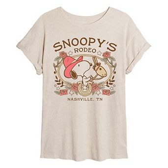 Juniors' Peanuts Snoopy's Rodeo Oversized Tee