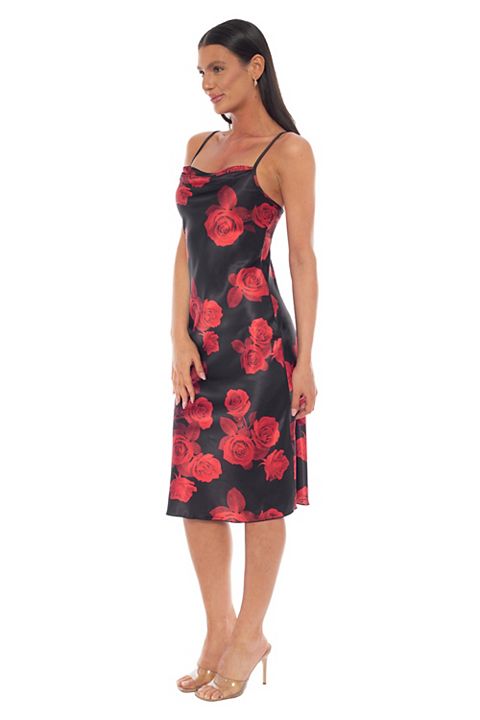Женские платья bebe Women's bebe Print Satin Slip Midi Dress