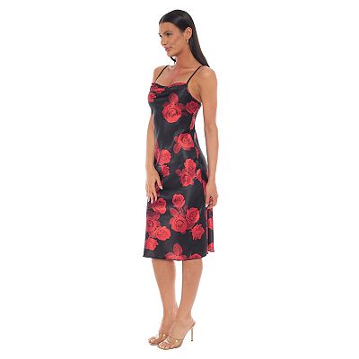 Robe Imprimée Bebe En Satin Stretch - Taille XS - Occasion Très Bon état - Style Clubwear