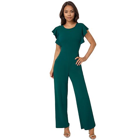 Женские комбинезоны bebe Women's bebe Flutter Sleeve Core Jumpsuit
