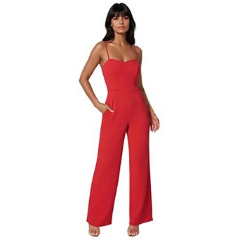 Women's bebe Sweetheart Adjustable Strap Jumpsuit