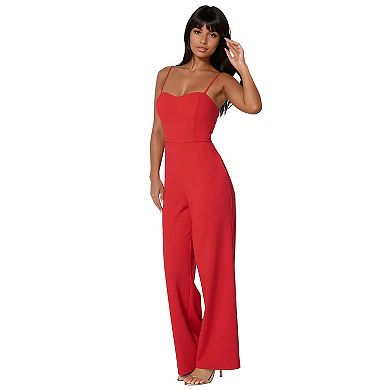 Women's bebe Sweetheart Adjustable Strap Jumpsuit