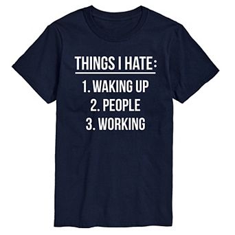 Big & Tall Things I Hate List Graphic Tee