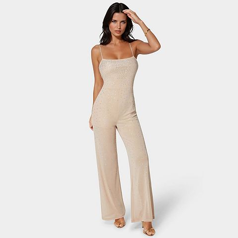 Женские комбинезоны bebe Women's bebe Ombre Embellished Jumpsuit