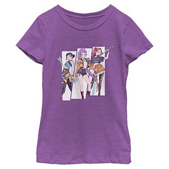 Girls' Huntrix Panels Short Sleeve Graphic Tee