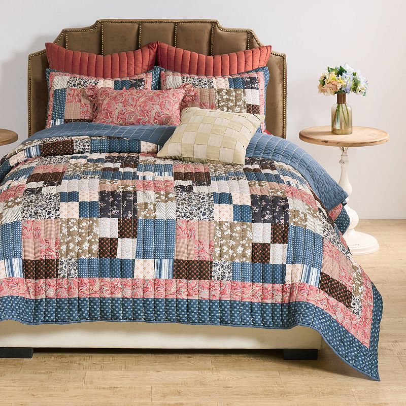 Greenland Home Fashions Shiloh Quilt Set, Blue