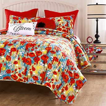 Greenland Home Fashions Poppies Quilt Set