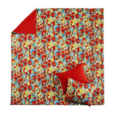 Greenland Home Fashions Poppies Quilt Set