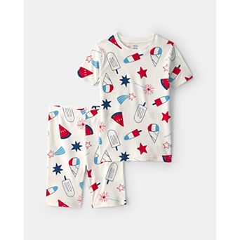 Kids Carter's Fourth of July 2 pc Short Sleeve Pajama Top & Pajama Bottoms Set