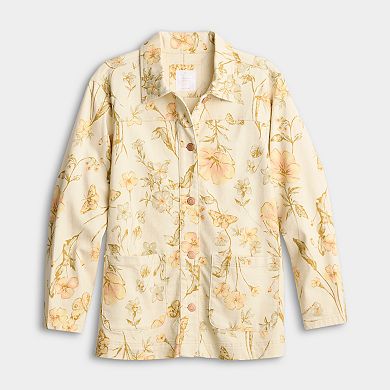 Women's LC Lauren Conrad Floral Denim Chore Jacket