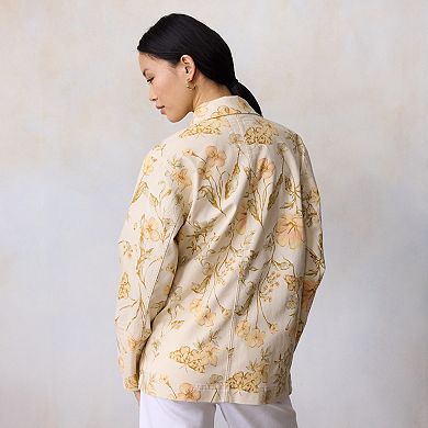 Women's LC Lauren Conrad Floral Denim Chore Jacket