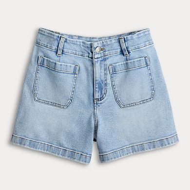 Petite LC Lauren Conrad Super High Rise Wildflower Denim Shorts