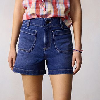 Petite LC Lauren Conrad Super High Rise Wildflower Denim Shorts