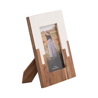 Rustic Wood Picture Frame with Glass Front - Handcrafted Resin & MDF