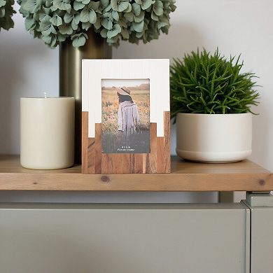 Rustic Wood Picture Frame with Glass Front - Handcrafted Resin & MDF