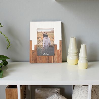 Rustic Wood Picture Frame with Glass Front - Handcrafted Resin & MDF