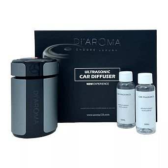 Di'Aroma Ultrasonic Car Diffuser, Rechargeable Waterless Aromatherapy w 2 Refill Bottles