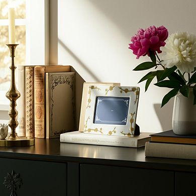 Traditional Porcelain Picture Frame - Elegant Stoneware Photo Display for Home, Office, Bedroom