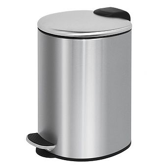 1.85 Gal./7 Liter Semi Round Brushed Step-on Trash Can for Bathroom and Office