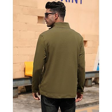 Men's Pullover Top Half Zip Golf Jacket Long Sleeve Polo Sport Shirts