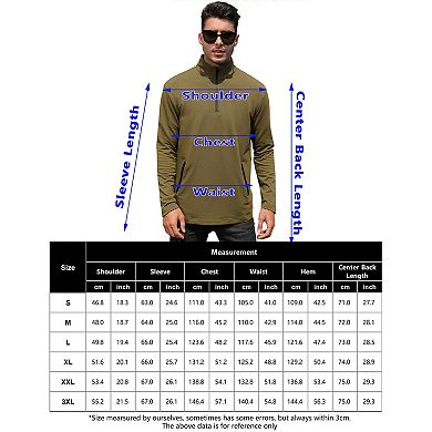 Men's Pullover Top Half Zip Golf Jacket Long Sleeve Polo Sport Shirts