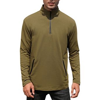 Men's Pullover Top Half Zip Golf Jacket Long Sleeve Polo Sport Shirts
