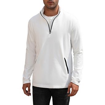 Men's Pullover Top Half Zip Golf Jacket Long Sleeve Polo Sport Shirts