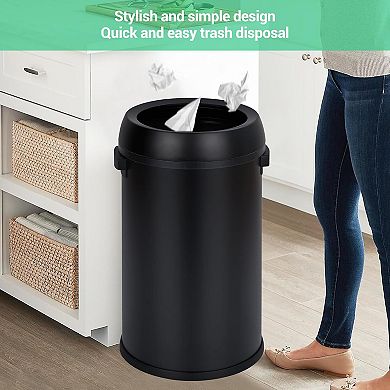 17 Gallon Large Capacity Kitchen Trash Can, Commercial Open Trash Can