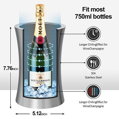 Elegant & Portable Ultra-Thin Stainless Steel Wine Cooler
