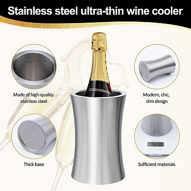 Elegant & Portable Ultra-Thin Stainless Steel Wine Cooler