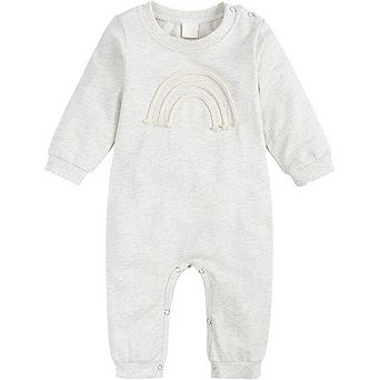 Baby Boys Girls Gender Heather Grey Rainbow Long-Sleeve Romper
