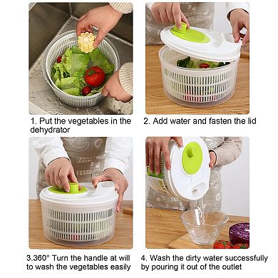 3.8L Salad Vegetable Washer Spinner with Drain Basket