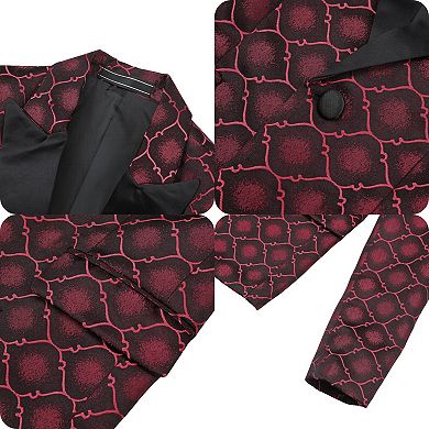 Boys 6-14 3 pc Slim Fit One-Button Suit Blazer + Pants + Bowtie Formal Wedding