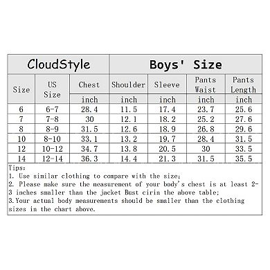 Boys 6-14 3 pc Slim Fit One-Button Suit Blazer + Pants + Bowtie Formal Wedding