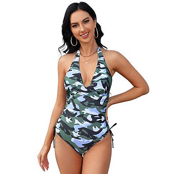 Women's One Piece Swimsuit Tummy Control Adjustable Straps Bathing Suits