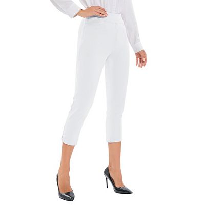 are dress capris business casual Womens Golf Pants Business Casual Capris Stretch Lightweight Quick Dry Capri Work Yoga Dress Pants with Pocket,White