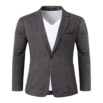 Men's Sport Coats Blazers Linen Suit Jacket Casual Blazer for Men One Button
