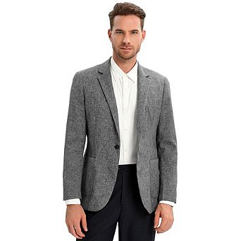 Men's Sport Coats Blazers Linen Suit Jacket Casual Blazer for Men One Button