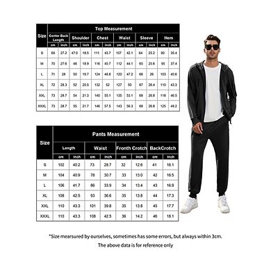 Men's Tracksuits 2 Piece Hooded Athletic Sweatsuit Zip Jogging Sportsuits