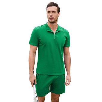 Men's Polo Shirt and Shorts Set 2 pc Outfits Casual Athletic Tracksuit