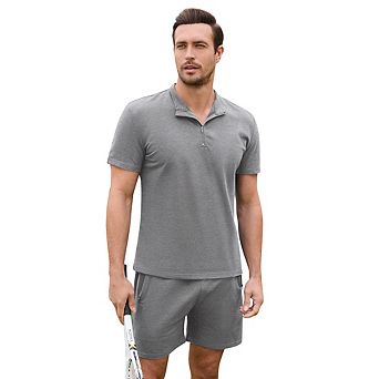 Men's Polo Shirt and Shorts Set 2 pc Outfits Casual Athletic Tracksuit