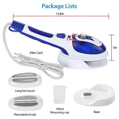 800W Handheld Garment Steamer, Anti-Scald & Anti-Drip Portable Fabric Steamer with 3 Steam Levels