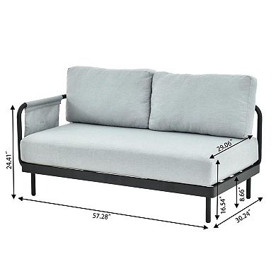 Aluminum Patio Sectional Set Modern Outdoor Furniture with Cushions