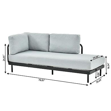 Aluminum Patio Sectional Set Modern Outdoor Furniture with Cushions