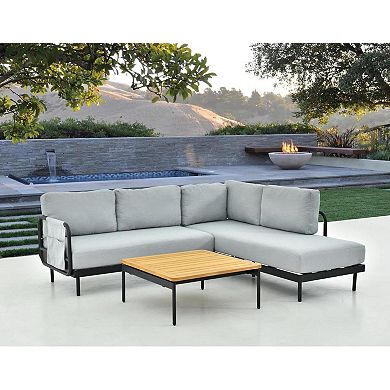 Aluminum Patio Sectional Set Modern Outdoor Furniture with Cushions