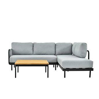 Aluminum Patio Sectional Set Modern Outdoor Furniture with Cushions