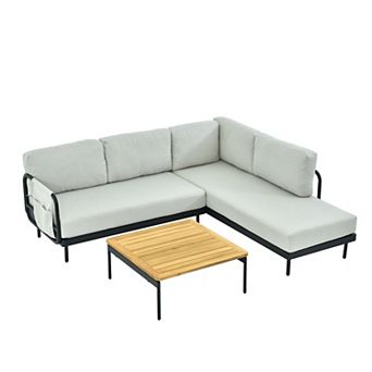 Aluminum Patio Sectional Set Modern Outdoor Furniture with Cushions