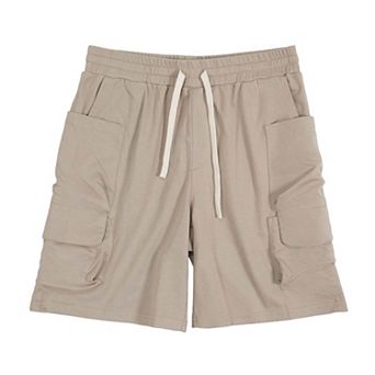 Men's Drawstring Waist Relaxed Fit Everyday Casual Shorts with Side Pockets
